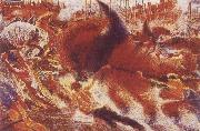 Umberto Boccioni The City Rises oil painting on canvas